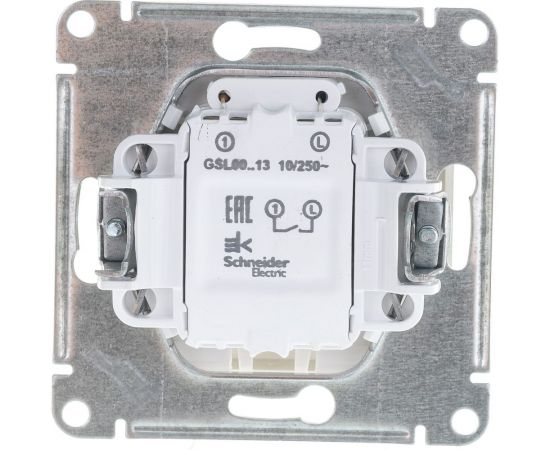 1-клавишный выключатель Schneider Electric GLOSSA 10AX с подсветкой алюминий GSL000313 – изображение 2