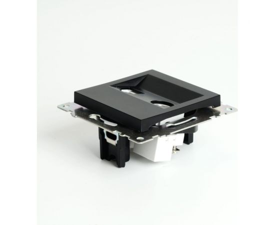 Механизм TV + компьютерной RJ-45 розетки STEKKER GLS00-7106-05 серия Катрин, черный 49182 – изображение 3