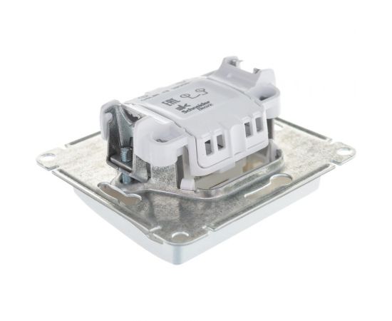 1-клавишный выключатель Schneider Electric GLOSSA 10AX с подсветкой алюминий GSL000313 – изображение 3