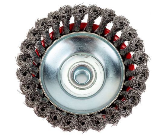 Щетка-крацовка чашечная для УШМ, стальная жгут. проволока, 125 мм, М14 Toolberg 2302053 Лк-00003876 – изображение 3