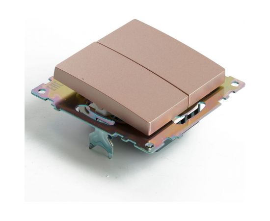 2-клавишный переключатель (механизм) STEKKER gls10-7107-02, 250v, 10а, серия катрин, шампань, 49169 – изображение 3