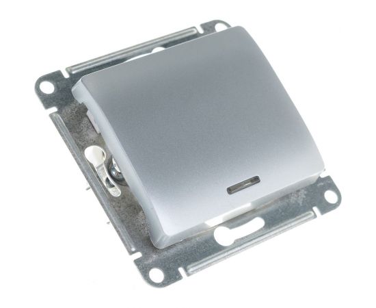 1-клавишный выключатель Schneider Electric GLOSSA 10AX с подсветкой алюминий GSL000313 – изображение 4