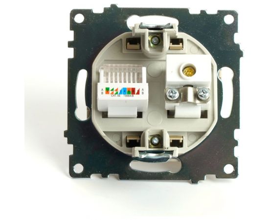 Механизм розетки STEKKER tv + компьютерная rj-45, серия катрин, золото, gls00-7106-08, 49230 – изображение 4