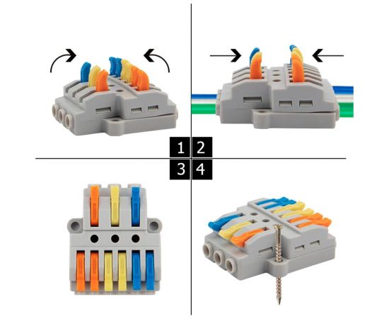 Разветвительная клемма REXANT СМК 3x2 3 полюса с монтажной площадкой 1 ввод 2 вывода 5 шт 07-5233-05 – изображение 5