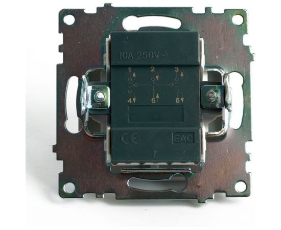 2-клавишный переключатель (механизм) STEKKER gls10-7107-04, 250v, 10а, серия катрин, шоколад, 49170 – изображение 5