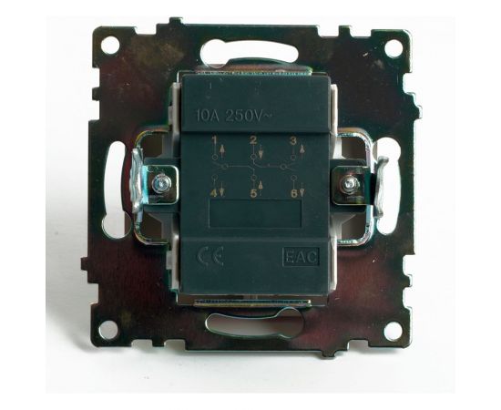 2-клавишный переключатель (механизм) STEKKER gls10-7107-02, 250v, 10а, серия катрин, шампань, 49169 – изображение 5