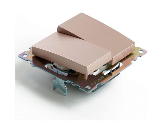 2-клавишный переключатель (механизм) STEKKER gls10-7107-02, 250v, 10а, серия катрин, шампань, 49169 – изображение 6