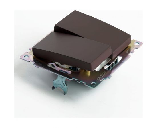 2-клавишный переключатель (механизм) STEKKER gls10-7107-04, 250v, 10а, серия катрин, шоколад, 49170 – изображение 6