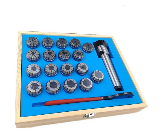 Патрон цанговый КМ4 с набором цанг ЕR 32 18 шт, 3-20 мм TORNERI 041906 