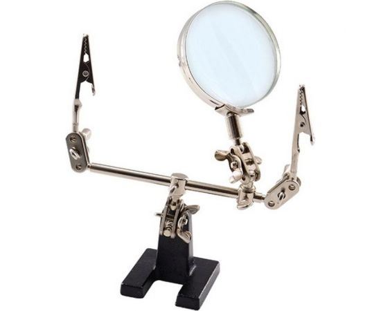 Лупа 4-х кратная с зажимом для пайки РемоКолор третья рука, D 60 мм 13-1-003 