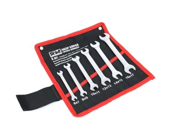 Набор рожковых ключей REDMARK 6x7-16x17 мм, холодный штамп, CR-V, сумка, 6 шт. RM3240321 