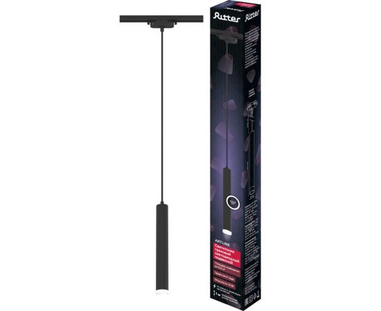 Трековый подвесной светодиодный светильник RITTER Artline цилиндр 40x300mm 12Вт 840Лм 4000К 230В алюминий/пластик черный 59709 8 