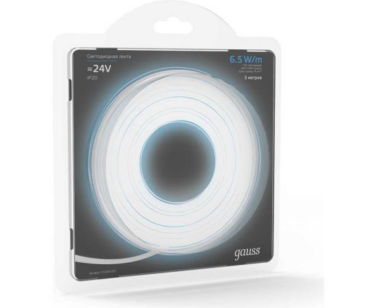 Лента Gauss LED 2835/120-SMD 6.5W 24V DC холодный белый 312000265 – изображение 2
