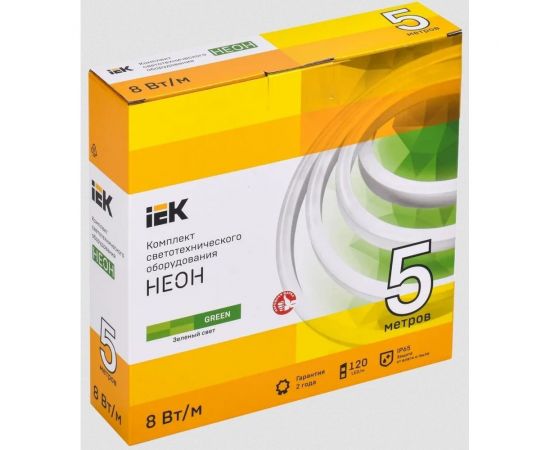 Комплект светодиодной подсветки "неон" IEK (лента led 5м lsr5-2835g120-8-ip65-220в + драйвер) LSR5-G-120-65-2-05-S0 – изображение 2