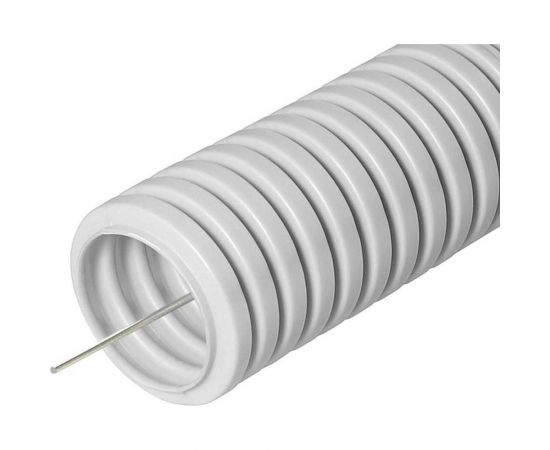 Гофрированная труба Электропласт ПВХ 32мм с зондом серая (RAL:7035) 50м, м 32GRPVC50 – изображение 2