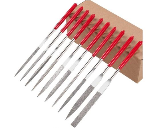 Набор алмазных надфилей HANDSKIT 140x3 мм, 10 штук NADF10D – изображение 2