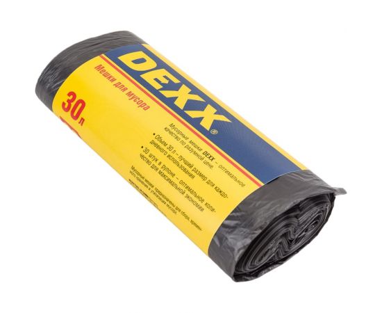 Мешки для мусора черные (30 шт; 30 л) DEXX 39150-30 – изображение 3