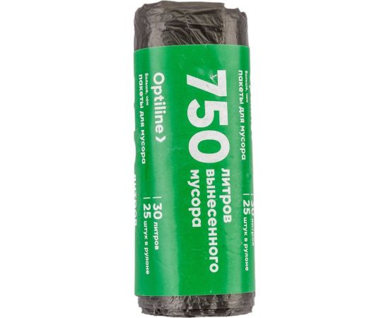 Пакеты для мусора, ПНД, 50x60 см, 8 мкм, 30 л, 25 шт. в рулоне Optiline 23-1813 – изображение 3