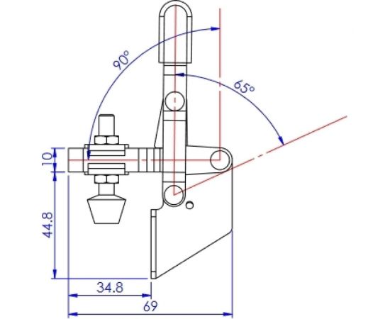 Прижимной вертикальный бугельный замок MFK-TORG с вертикальным основанием, цинк GH-101B – изображение 4