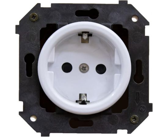 Механизм скрытого монтажа розетки Bironi серия Шедель, цвет белый B3-101-21 