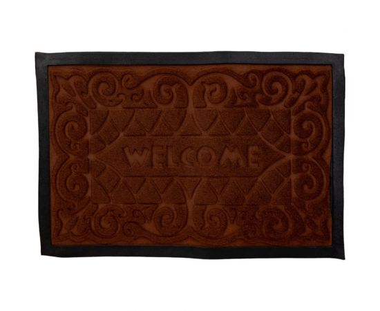 Придверный коврик Рыжий кот с подложкой из ПВХ, полиэстер 008454 