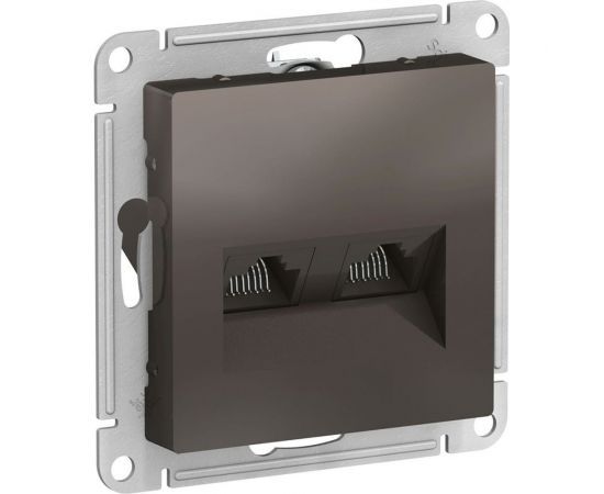 Двойная компьютерная розетка Schneider Electric AtlasDesign Мокко RJ45+RJ45, кат.5E SE ATN000685 