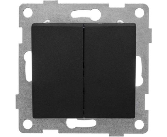Проходной механизм выключателя (переключателя) GUSI Electric Bravo для двух цепей (2кл), скрытая установка, 10А, 250В. Цвет: графит С10В8-010 