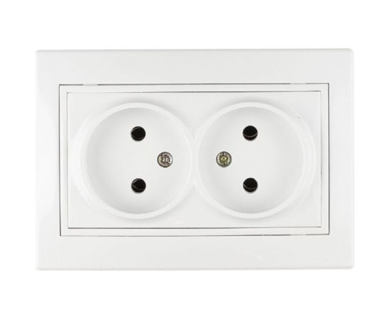 2-местная розетка TANGO без заземляющего контакта белый скрытой проводки 16А, 250В 1008838 