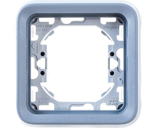 Рамка Legrand 1-м Plexo с суппортом, серая Leg 069681 125009 
