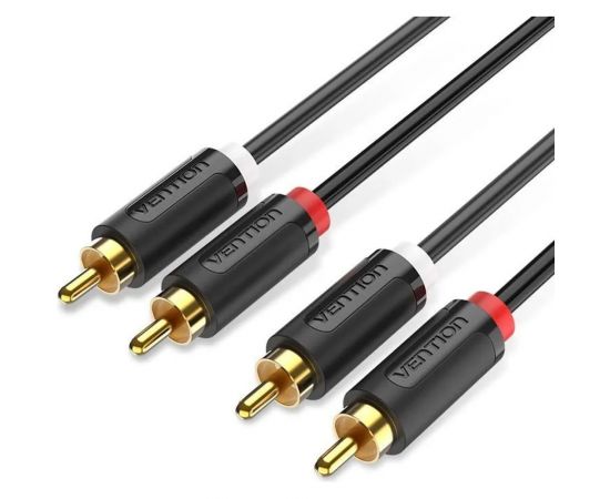 Кабель VENTION аудио 2RCA M/2RCA M - 2 м Чёрный BCMBH 