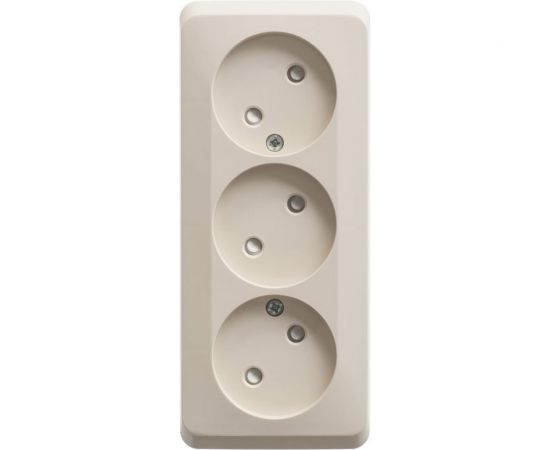 Тройная розетка Schneider Electric ЭТЮД, О/У без заземления, со штороками, 16А 250B кремовый PA16-010K 