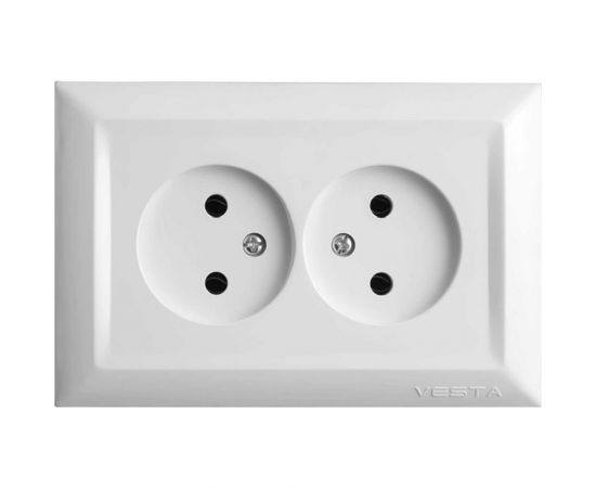 Двойная розетка Vesta Electric Roma без заземления FRZ00010203BEL 