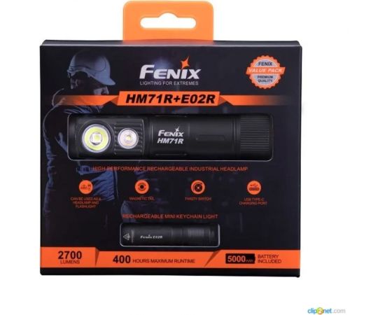 Набор Fenix фонарь HM71R + E02R hm71re02r 