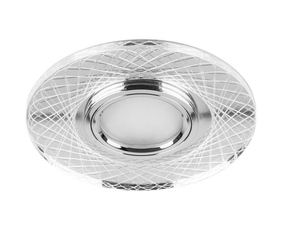 Встраиваемый потолочный светильник FERON со светодиод подсветкой, прозрач, хром, CD970 29666 
