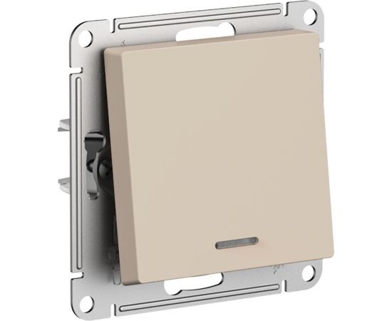 1-клавишный выключатель Systeme Electric Atlasdesign песочный с подсветкой сх.6а, 10ах ATN001213 