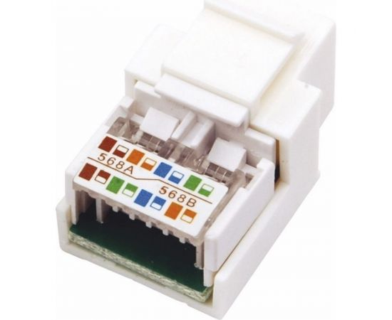 Модуль keystone REXANT jack rj-45(8p8c), utp, cat 5e, тип 180 градусов, белый 10 шт 03-1011 
