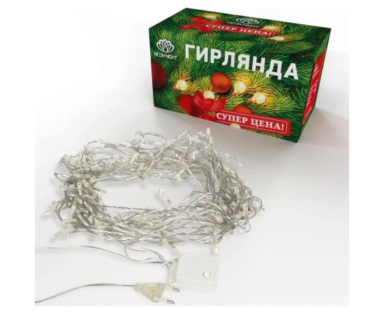 Светодиодная гирлянда NEON-NIGHT Твинкл-Лайт 8 режимов, 10м, 100 LED, прозрачный провод, тёплый белый 303-063 – изображение 11