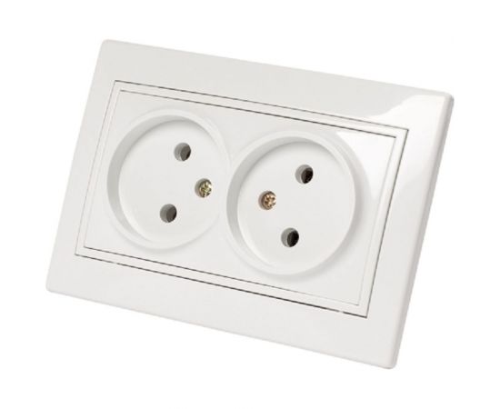 2-местная розетка TANGO без заземляющего контакта белый скрытой проводки 16А, 250В 1008838 – изображение 2