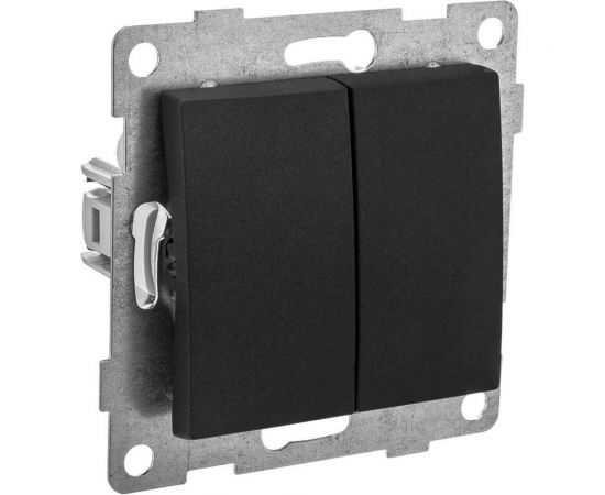 Проходной механизм выключателя (переключателя) GUSI Electric Bravo для двух цепей (2кл), скрытая установка, 10А, 250В. Цвет: графит С10В8-010 – изображение 2