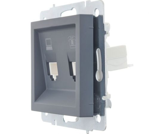 Розетка Lezard VESNA компьютер+телефон графит 742-3488-143 – изображение 3