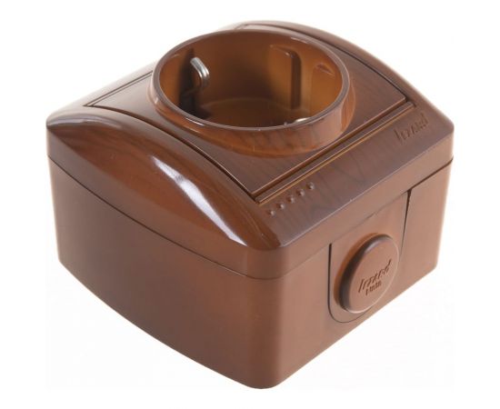 Розетка Lezard NATA с заземлением, керамика, сосна 710-0800-122 – изображение 4