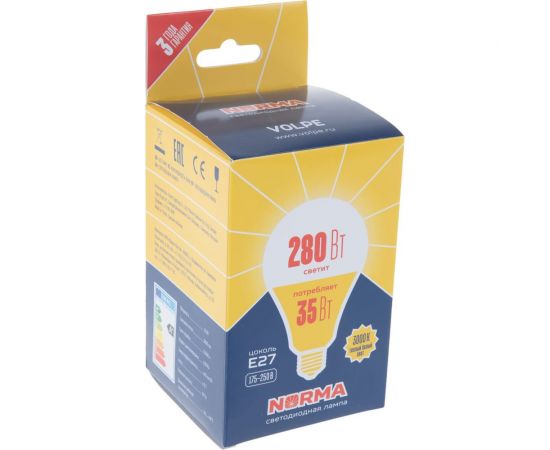 Светодиодная лампа Volpe LED-A95-35W/3000K/E27/FR/NR Форма ""A"", матовая Серия Norma UL-00005607 – изображение 4