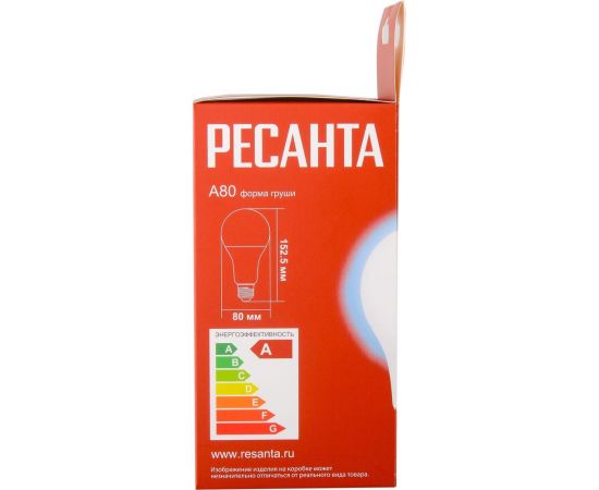 Светодиодная лампа Ресанта LL-R-A80-20W-230-6K-E27 груша, 20Вт, холодный, Е27 76/1/76 – изображение 4