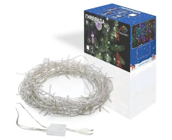 Светодиодная гирлянда NEON-NIGHT Твинкл-Лайт 8 режимов, 6м, 40 LED, прозрачный провод, белый 303-175 – изображение 4