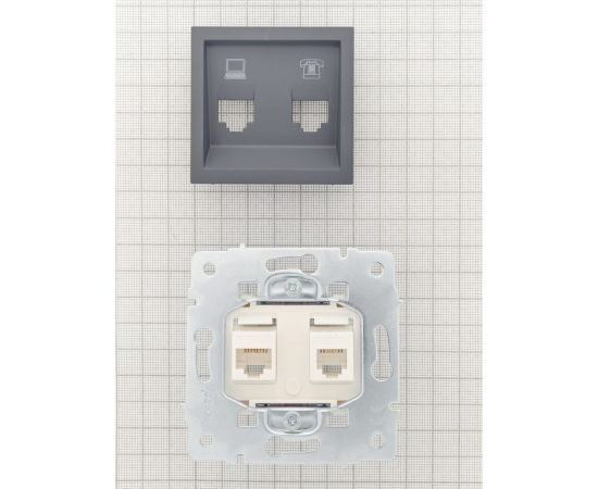 Розетка Lezard VESNA компьютер+телефон графит 742-3488-143 – изображение 5