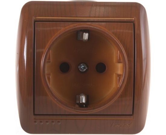 Розетка Lezard NATA с заземлением, керамика, сосна 710-0800-122 – изображение 5