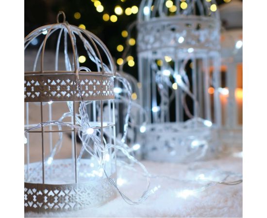 Светодиодная гирлянда NEON-NIGHT Твинкл-Лайт 8 режимов, 6м, 40 LED, прозрачный провод, белый 303-175 – изображение 6