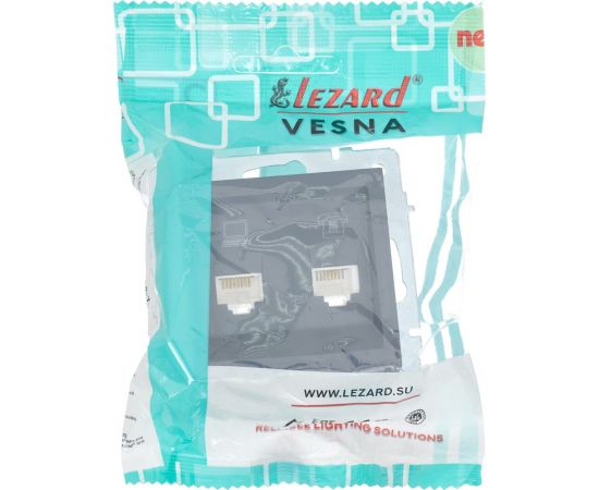 Розетка Lezard VESNA компьютер+телефон графит 742-3488-143 – изображение 6