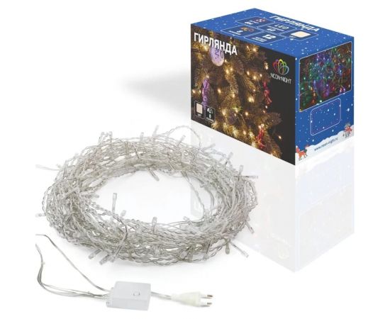 Светодиодная гирлянда NEON-NIGHT Твинкл-Лайт 8 режимов, 4м, 25 LED, прозрачный провод, тёплый белый 303-166 – изображение 7