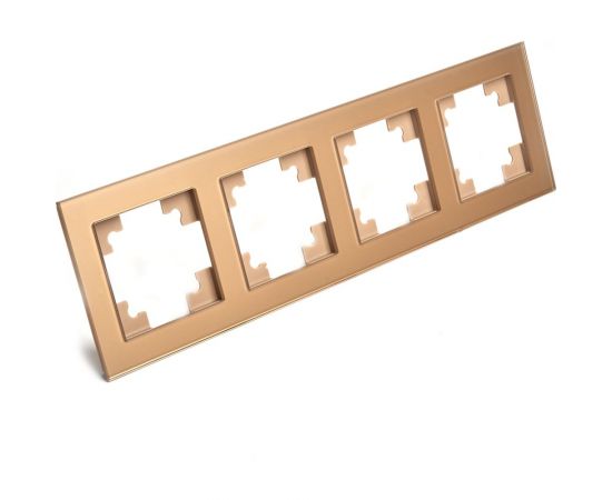 Горизонтальная 4-местная рамка STEKKER GFR00-7004-08, серия Катрин, золото 49038 – изображение 8